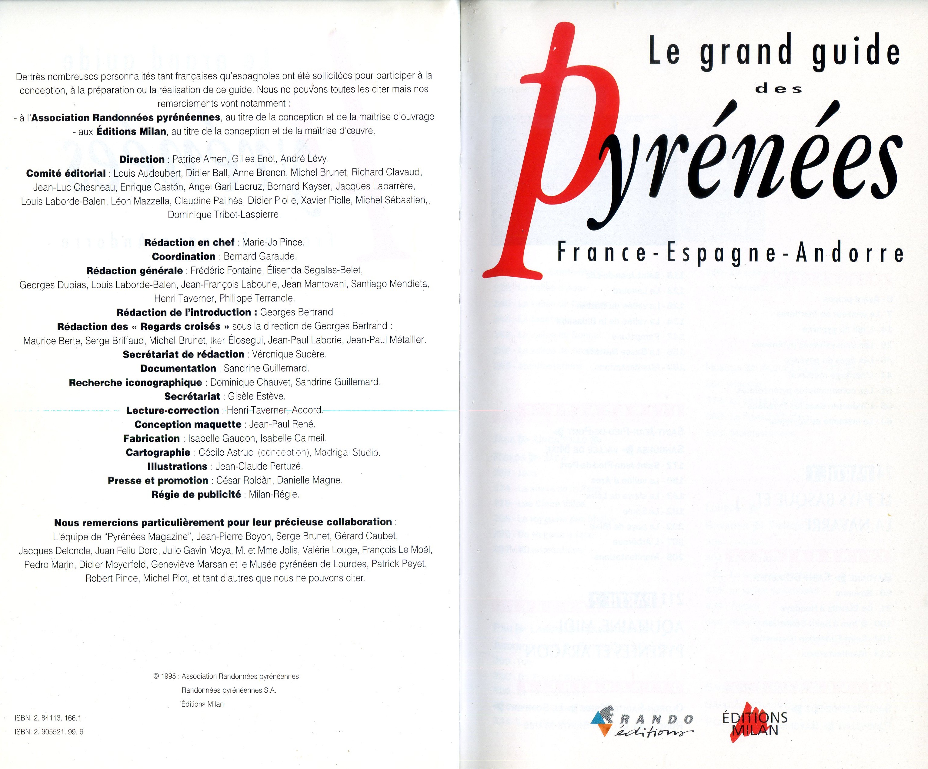 grand guide des Pyrénées, Le : France - Espagne - Andorre - Portada